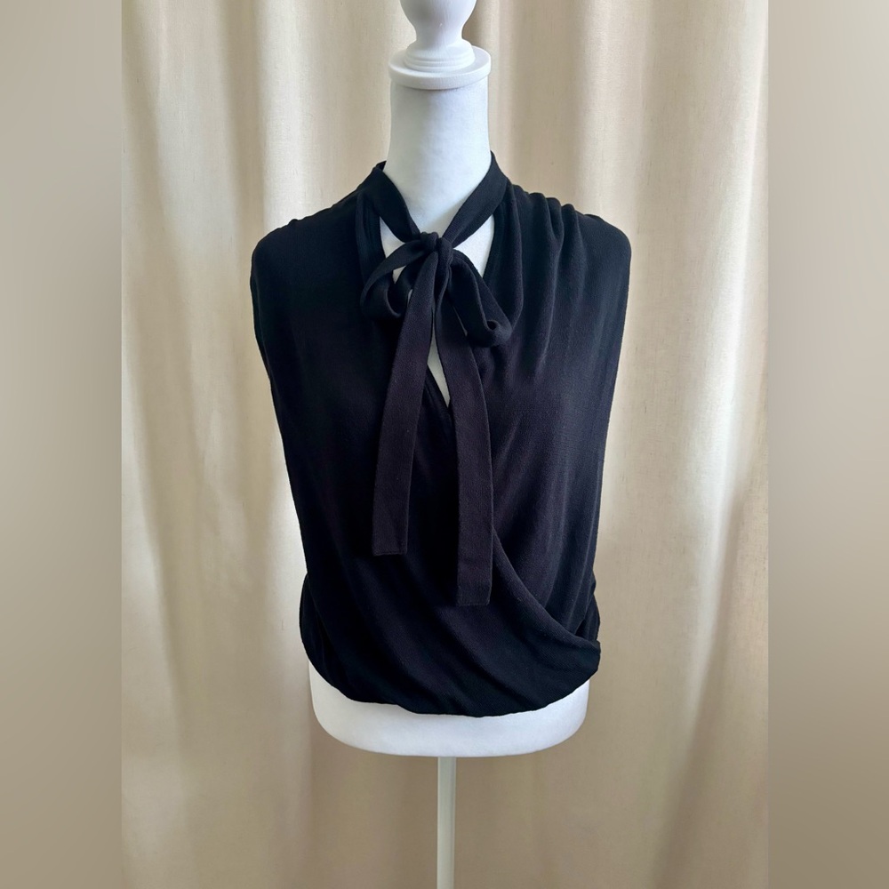 Anthropologie Tie-Neck Wrap Knit Top | Size XS